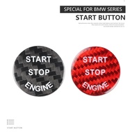 Car Engine Start Stop Button Cover Real Carbon Fiber Sticker For BMW F01 F02 F15 F16