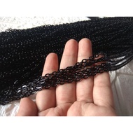 HITAM Black Chain 0.9 / Black flat chain for mask strap material