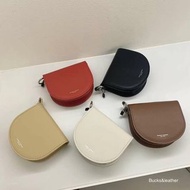 🇰🇷 Bucks &amp; Leather 韓國設計師品牌 牛皮 真皮卡其色半月零錢包短夾