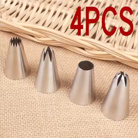 4pcs #4B#1M#1A#2D Stainless Steel Pastry Nozzle Set Icing Piping Nozzle Baking Pastry Tips Cupcake C