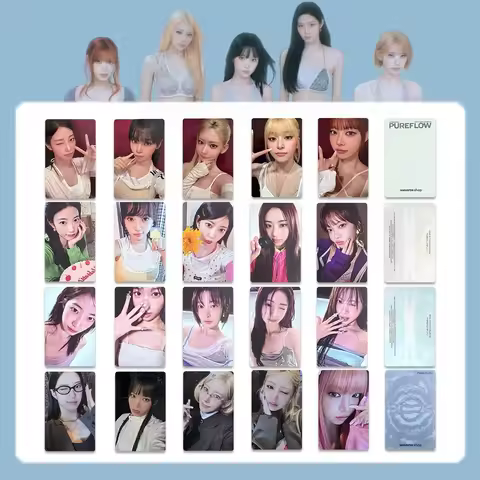 5PCS Korean Girls Group New Album "PUREFLOW PT.1" HD Lomo Cards CHAEWON SAKURA YUNJIN KAZUHA EUNCHAE