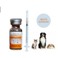 Wormectin 2 ML &amp; Suntikan WORMECTINE Obat Jamur Parasit Cacing Kucing Anjing Domba Sapi bonus suntikan