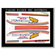 HONDA RAIDER HX135 HX-135 BODY COVER SET STICKER - #F1019H LAMPU DEPAN BELAKANG KUNCI METER SEAT BAR