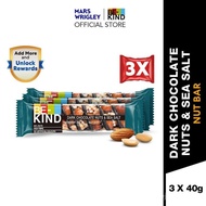 [BUNDLE OF 3] BE-KIND Dark Chocolate Nuts & Sea Salt 40g [Snack/Chocolate/Bar]