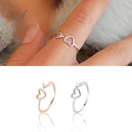 Simple Hollow Heart Rings Gifts B1