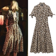 Khaki Leopard Pattern Midi Dress 75350 (TA)