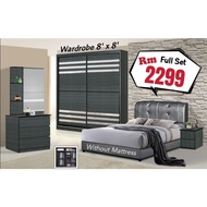 Full bedroom set 8 feet x 8 feet