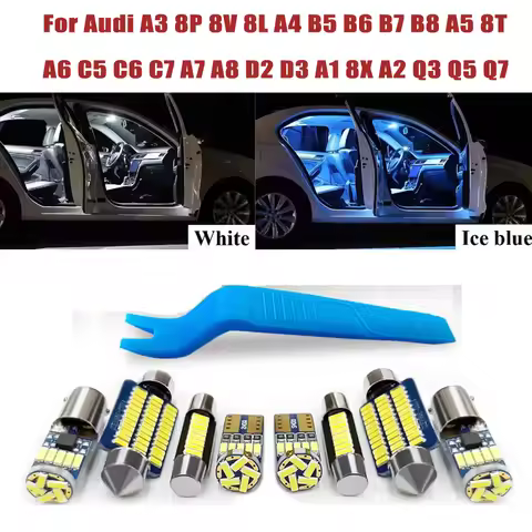 For Audi A3 8P 8V 8L A4 B5 B6 B7 B8 A5 8T A6 C5 C6 C7 A7 A8 D2 D3 A1 8X A2 Q3 Q5 Q7 Car LED Interior
