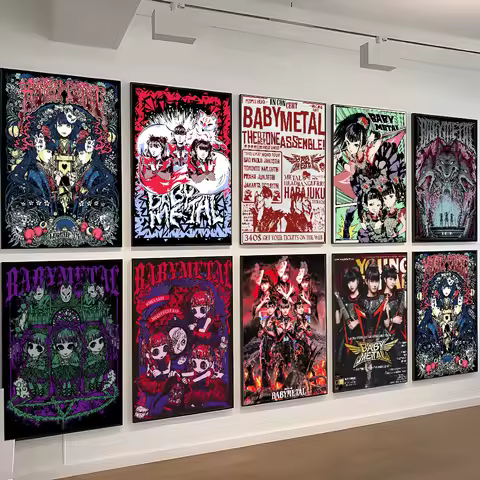 Babymetal Japanese Pop Group Music Star Poster Self-adhesive Art Waterproof Paper Sticker Coffee Hou