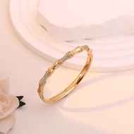 (13-21cm)GT224 BULUH 3 LAYER BATU Gelang Rantai Tangan Wanita Titanium Bangle Gift Wedding Jewellery