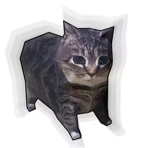 Oiiao Cat Huh Cat Paper Model Home Decoration Rotating Cat 3D Folding Paper Cat Handmade Folding By 