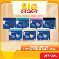 MEDICOS (NEW) Regular Fit 175 (M/L) HydroCharge 4ply Surgical Face Mask (Assorted Color)-EARLOOP