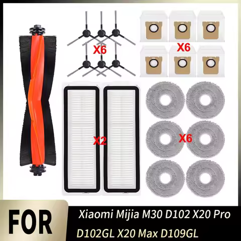 Replacement Kit For Xiaomi Mijia M30 D102 X20 Pro D102GL X20 Max D109GL Robot Vacuum Mop Cloth Dust 