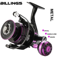 Billings Metal Spinning Fishing Reel, Large Capacity Lure Reel, Long-Cast Reel, Fishing Gear