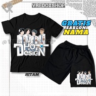 (Free Name) Children's T-shirt and Shorts Set with Dhot Animation Motif Cool and CoolDesign Dhot Clo