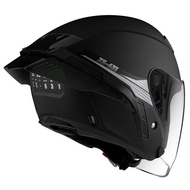 Wony Zeus Zs 631 Matt Black/Bs2 Sil Doff Half Face Double Visor Helmet