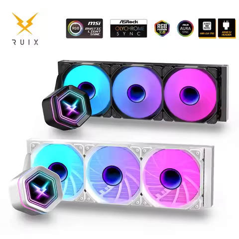Ruix NC360 ARGB White Water Cooling CPU Coolers 360mm AIO PWM Fans 300W TDP Case PC Radiador For AM4