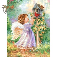 Tranh đính đá Thiên thần nhỏ H99 kích thước 30x40cm tự hoàn thành