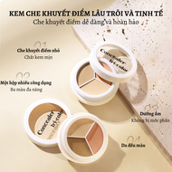 OGULIA Kem Che Khuyết Điểm Ba Màu Đa Năng Lâu Trôi Che Các Loại Khuyết Điểm Trên Mặt
