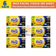 6 pack pack pack - Nice Tissue Facial Tissue 2ply Tissue Dry Tissue 180 sheets