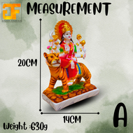 Divine Goddess Durgai Amman on Tiger Polyresin Statue for Home Temple and Spiritual Décor