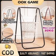 Duyan Baby Swing w/Metal Stand & Soft Fabric Basket - Easy Install Indoor/Outdoor