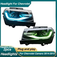2X RGB LED Headlights For Chevy Chevrolet Camaro 2014 2015 LS SS LT Accessories Car Front Projector 