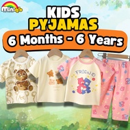 Kids Short Sleeve Pyjamas Set Baju Tidur Budak Lengan Pendek Toddler Sleepwear 6 Months - 6 Years