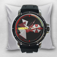 Jam Tangan Pria Rubber Custom Resident Evil Umbrella