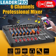 USB 6 Channel Live Studio Audio Mixer bluetooth Console Amplifier DJ Karaoke Mixing Digital Mini Microphone Sound Mixer