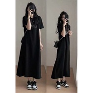 Korean Style Summer Loose Plus Size T-Shirt Dress Casual Fashion Long Knee-Length Dress Women Can Wear Outside