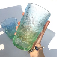 Cawan Kaca Glasir 5QQ5, Cawan Minum Kaca Glasir, Tahan Suhu Tinggi, Warna Gradien Frosted, Cantik & 