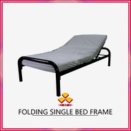 E HOME 3V Powder Coat Metal Foldable Single Bed Frame / Adjustable Single Bed Frame / Katil Besi Bujang