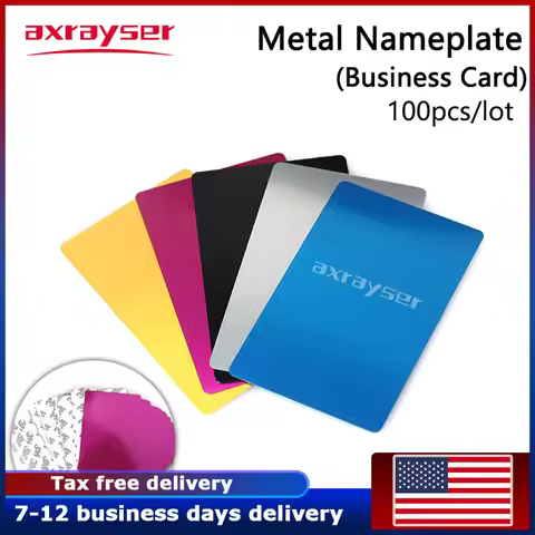 100PCS Metal Nameplate Business Cards Multicolor Aluminium Alloy Material 5 Color for Laser Marking 