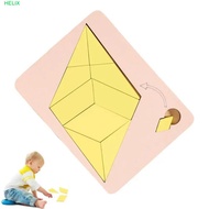 HELIX Wooden Geometric Puzzles, Geometric Shape Educational Tangram Board Puzzle, 3D Puzzle Space Ha