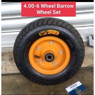 Complete 4.00-6 Wheel Barrow Trolley Wheel Set