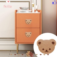 FKILLA Drawer Knob, with Screw Single Hole Design Cupboard Knob, Cute Bear Shape Wooden Door Handle Furniture Accessories