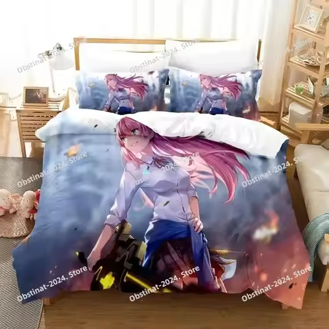 Anime Game Heaven Burns Red Bedding Set Duvet Cover Bed Set Quilt Cover Pillowcase Comforter king Qu