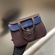 Hermes Halzan 25 馬鞍紅拼藍 stamp u