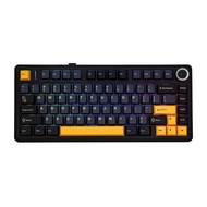 75-key keyboard keycap Black Yellow and White Black - PPT Double short - Keycap Aula f75