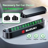 [Ready Stock] Suzuki Logo Car Phone Number Card Plate Luminous Sticker Number Car Temporary Parking 