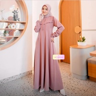 GAMIS POLOS WANITA TERBARU GAMIS CRINKLE AIRFLOW PREMIUM / GAMIS BUSUI FRENDLY BASIC DRESS S - XXL