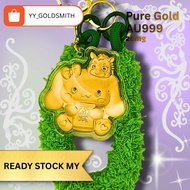 999 Pure Gold Sweet Puppy Fa Keychain 20mg Prosperity Blessing