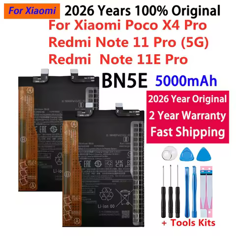 2026 Years 100% Original BN5E Battery For Xiaomi POCO X4 PRO / Redmi Note 11 Pro / 11E Pro 5G High Q