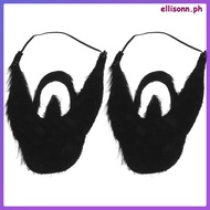 2 Pcs Whiskers Halloween Costume Prop Beard Mustache False Old Man Artificial Dwarf Gnome Fake  elli