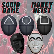 Mask Squid Game Mask Hohoe Mask Scammer Mask Anonymous Mask Hacker Cosplay Halloween Costume Topeng 