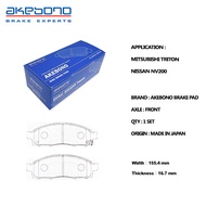 Akebono Front Brake Pad Mitsubishi Triton  Nissan NV200 ( Made In Japan )
