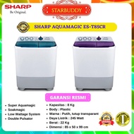 Mesin Cuci Sharp Es-T85Cr Aquamagic 2 Tabung 8 Kg - Jadetabek