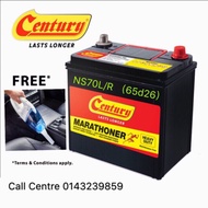 Century Car Battery  + Klang Valley/Seremban Delivery + Installation