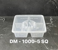 READY STOCK Thinwall DM 1000-5 SQ - Bento 1000ml- 5 Sekat Kotak Makan